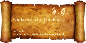 Hartenstein Gordon névjegykártya